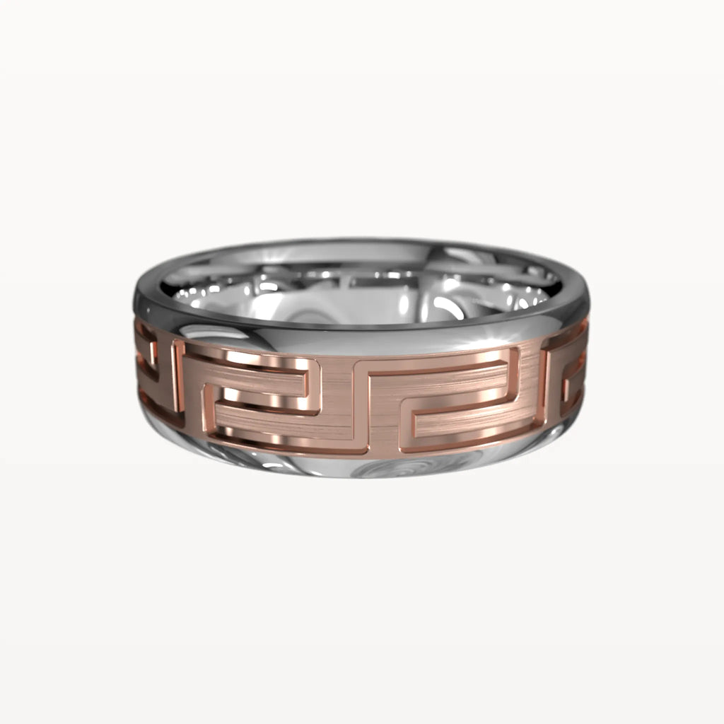 Brushed Greek Key Pattern Band