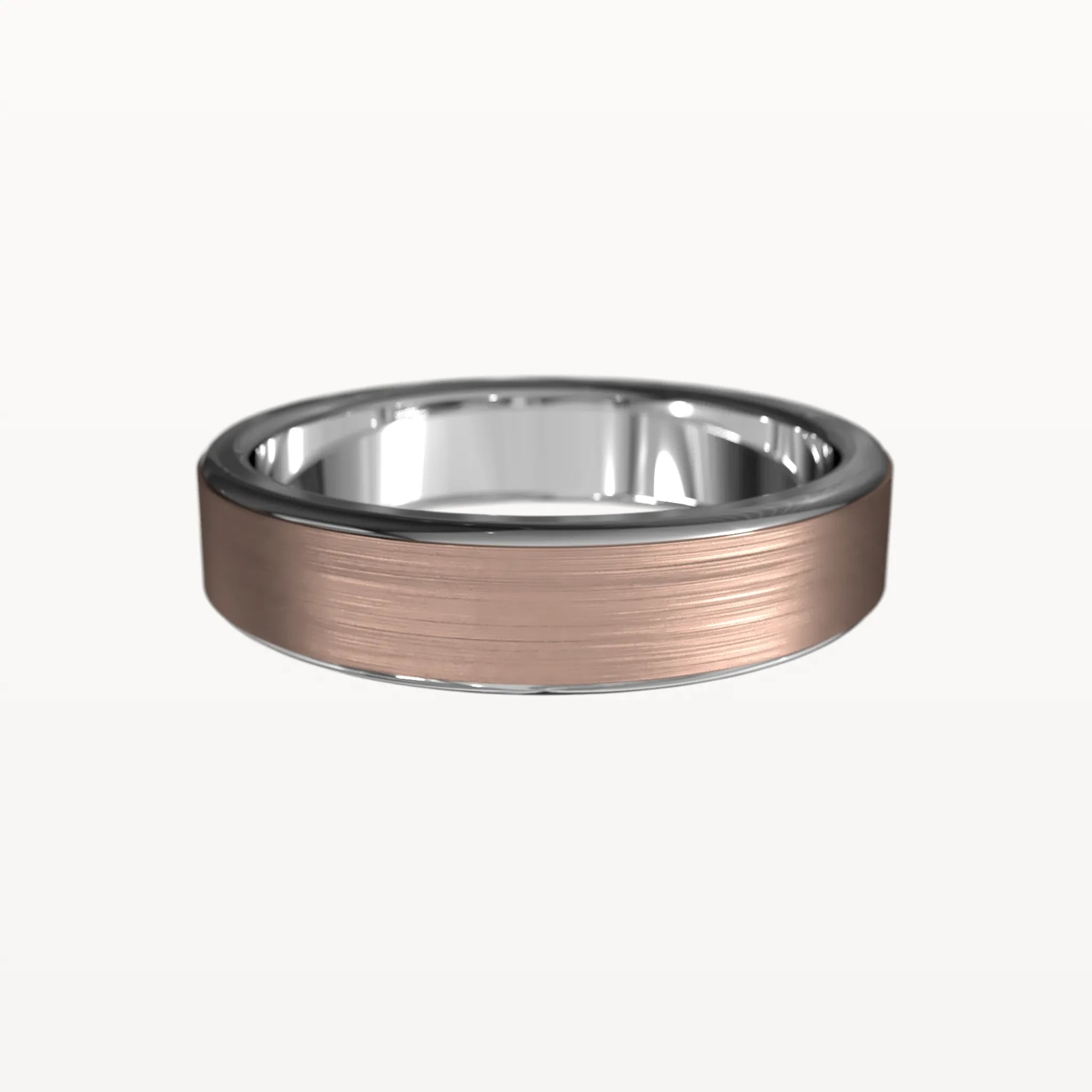Classic Brushed Flat Band with Polished Edges - Eden & Co