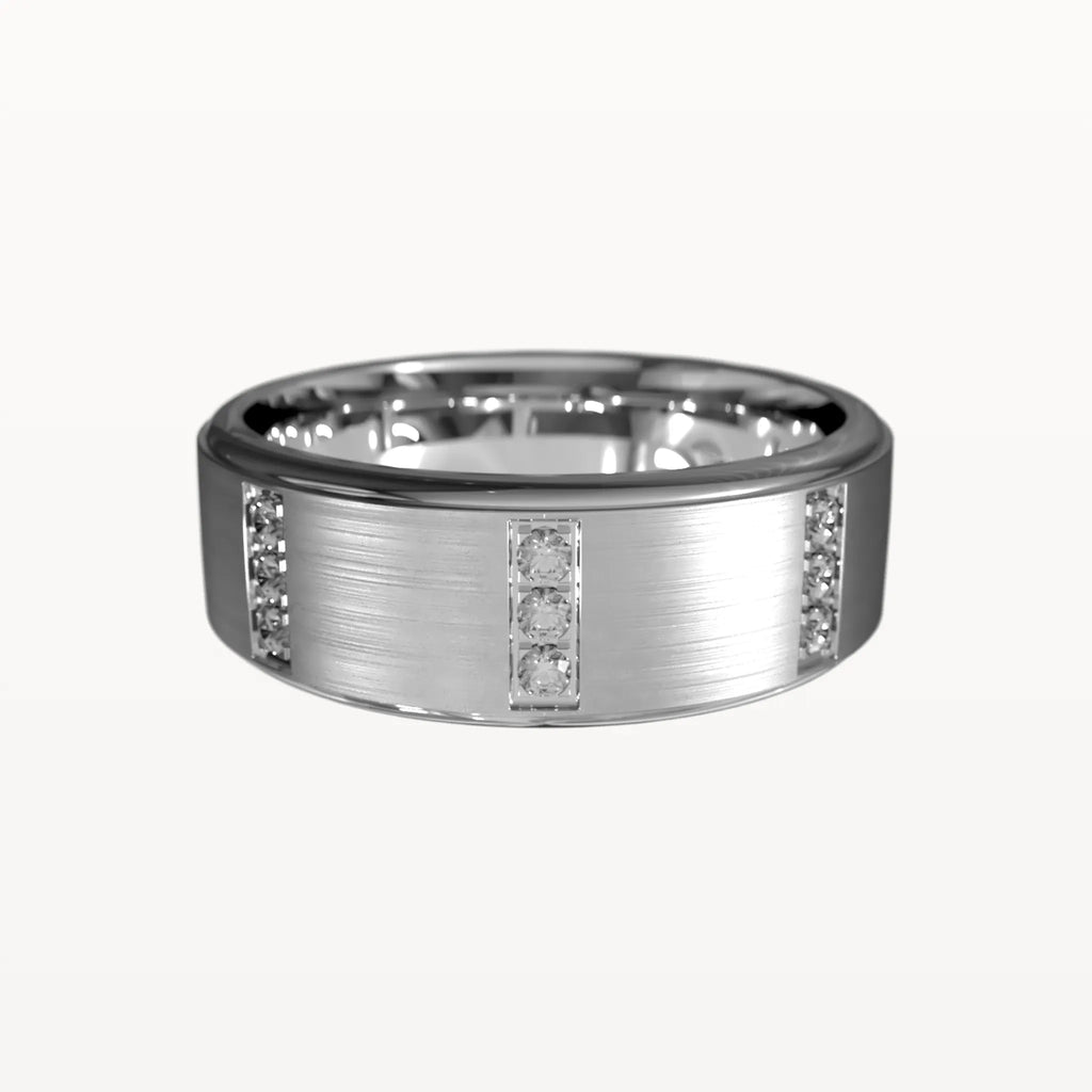 Diamond Parallel Panelled Brushed Band