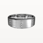Diamond Parallel Panelled Brushed Band