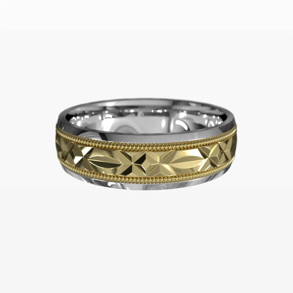 Dual Channel Milgrain Facet Band