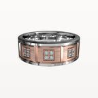 Geometric Square-Set Diamond Band
