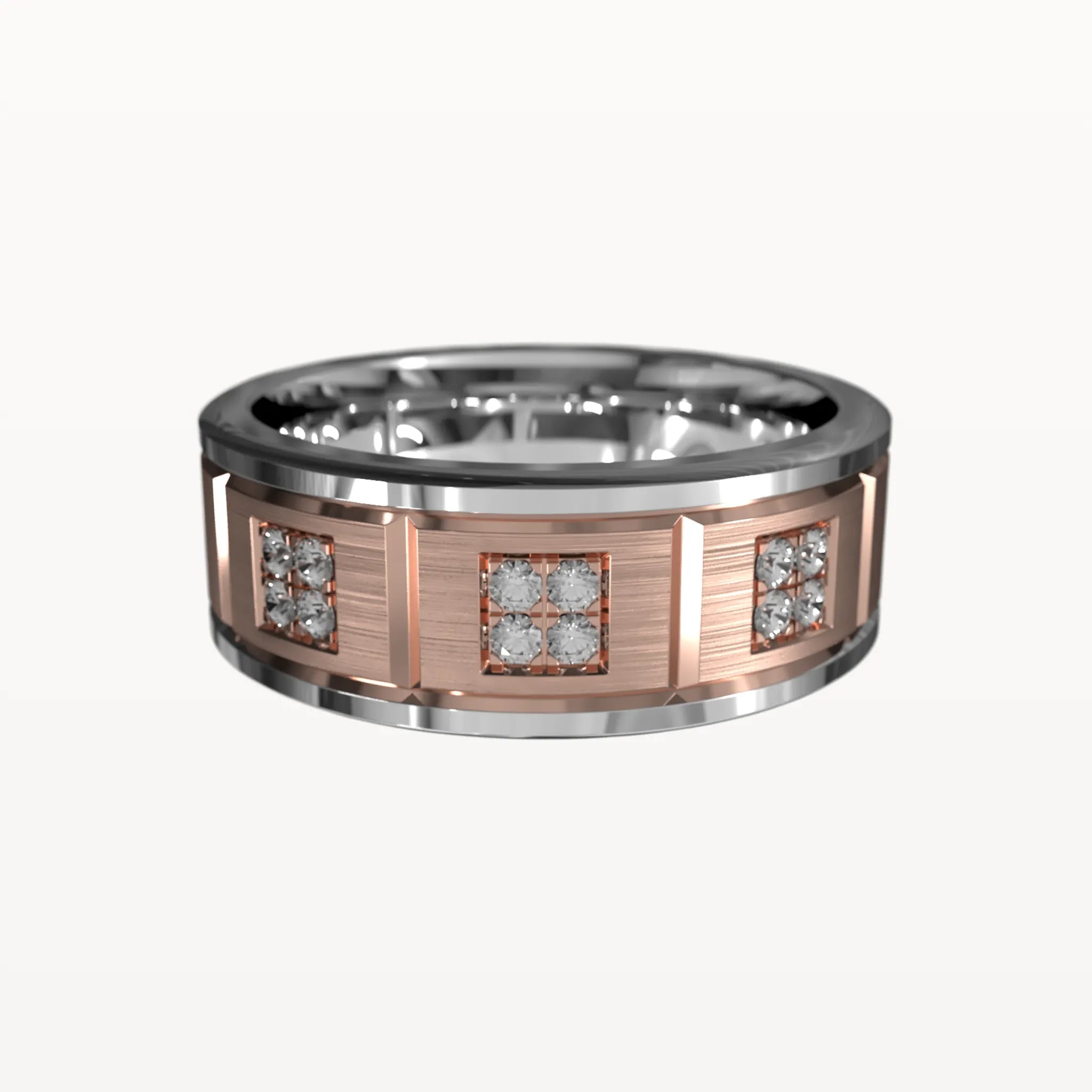 Geometric Square-Set Diamond Band