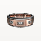 Half Round Princess Cut Trio Diamond Band