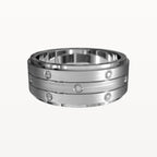 Three Tier Brushed Diamond Band - Eden & Co