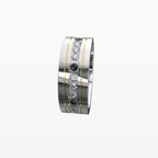 Polished Edge Contrast Diamond Band - Eden & Co