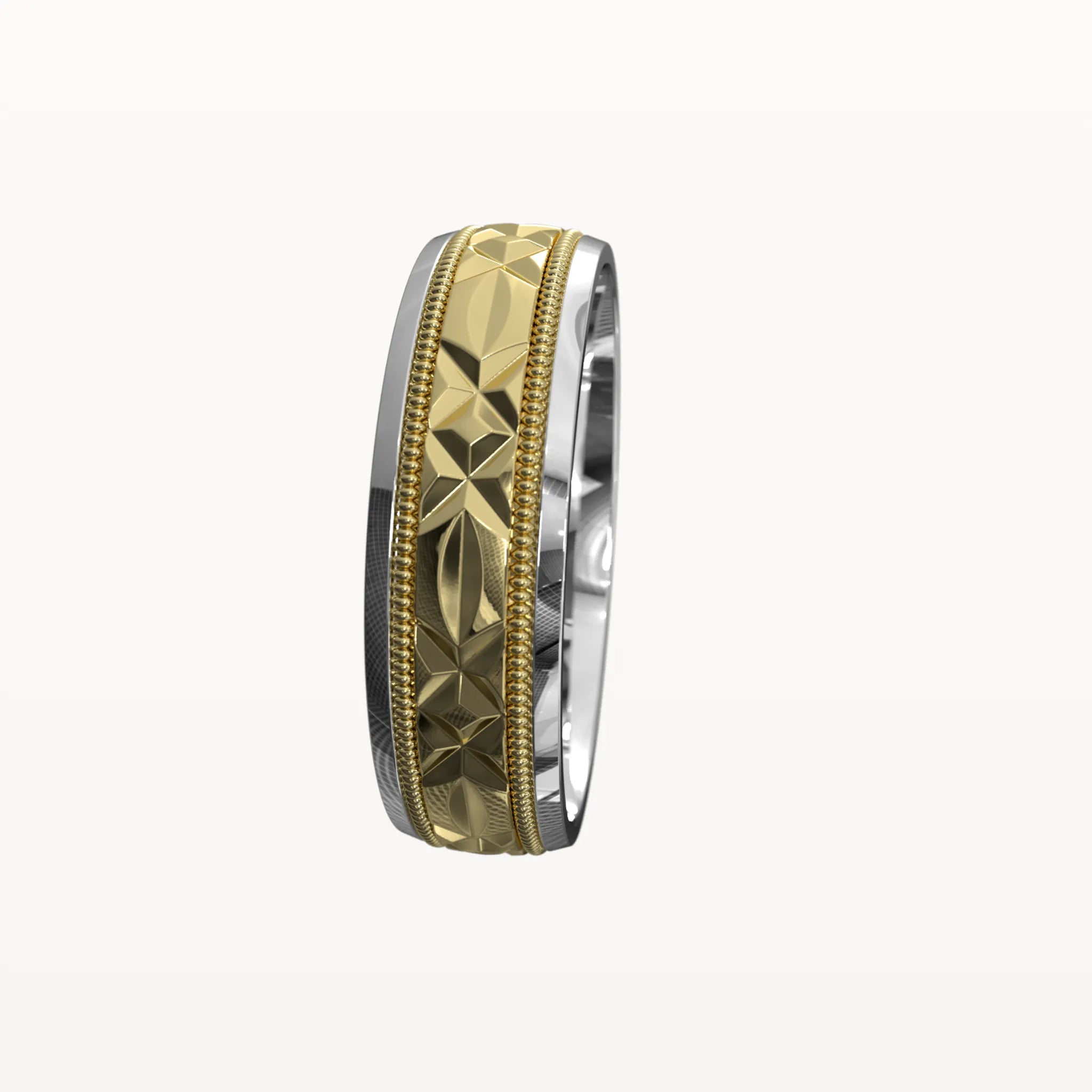 Dual Channel Milgrain Facet Band