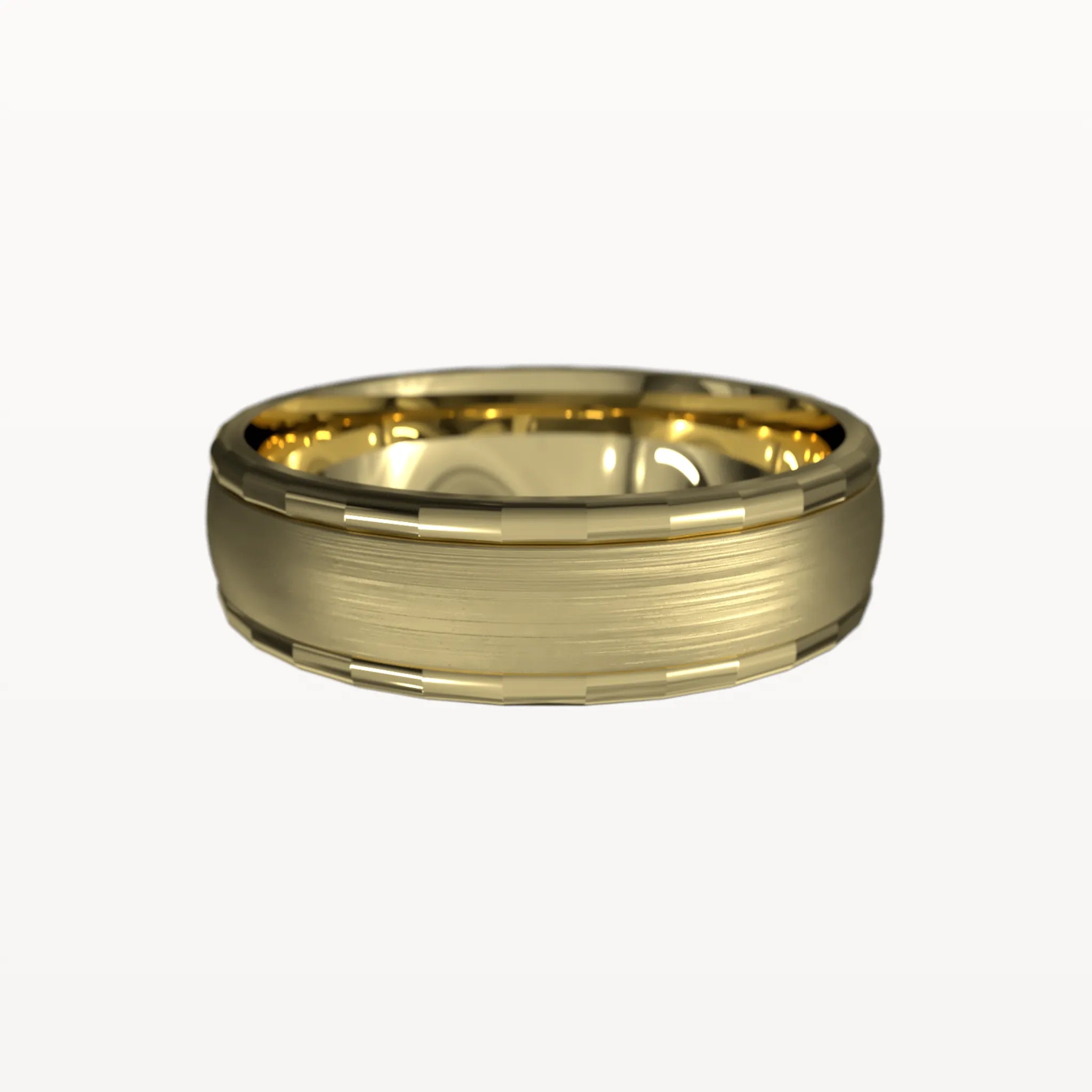 Facet Polished Edge Centre-Brushed Band - Eden & Co