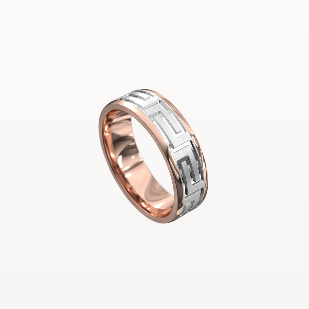 Brushed Greek Key Pattern Band