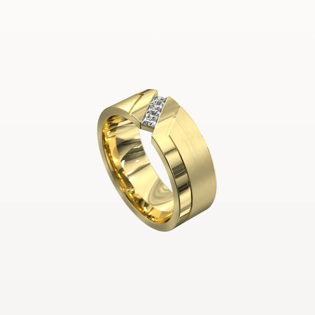 Diagonal Diamond Chanel Ring