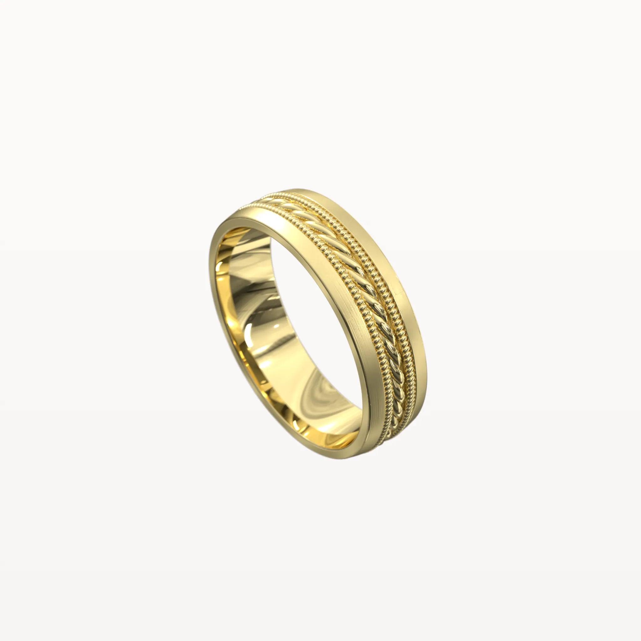 Dual Channel Milgrain Rope Patterned Band