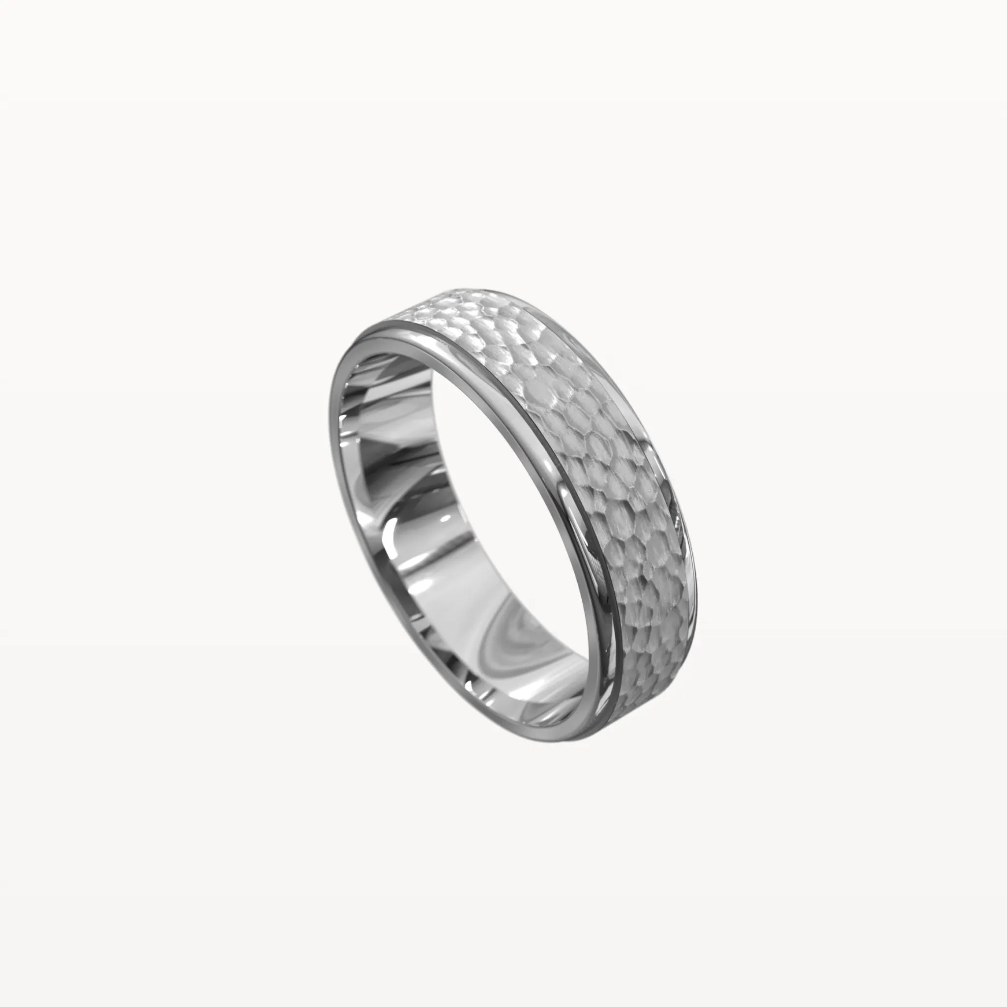 Matte Hammered Polished Edge Band