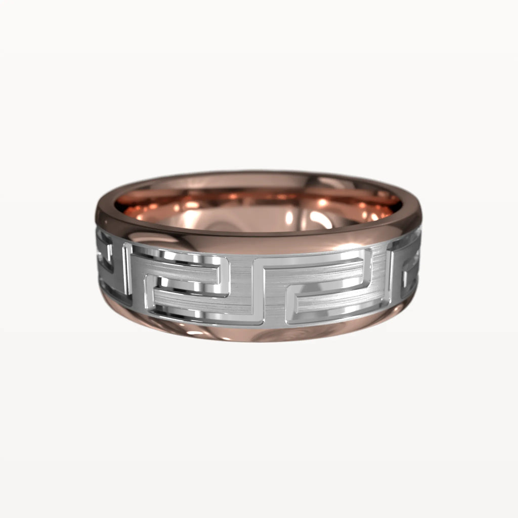 Brushed Greek Key Pattern Band