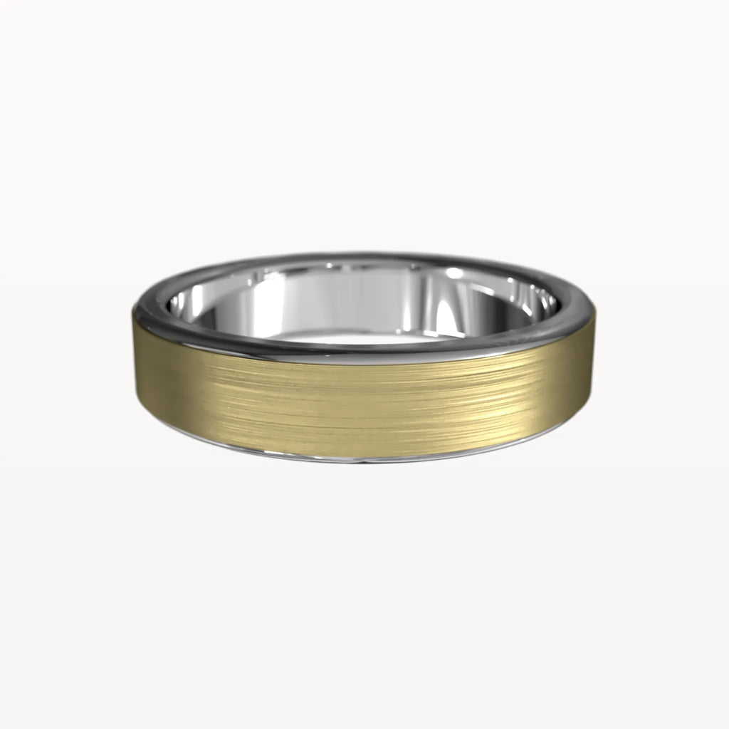 Classic Brushed Flat Band with Polished Edges - Eden & Co