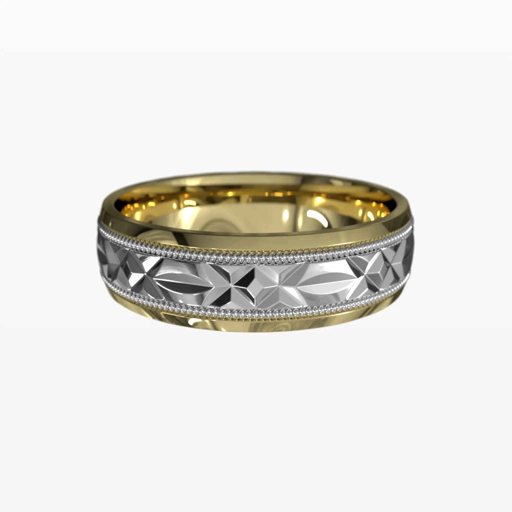 Dual Channel Milgrain Facet Band