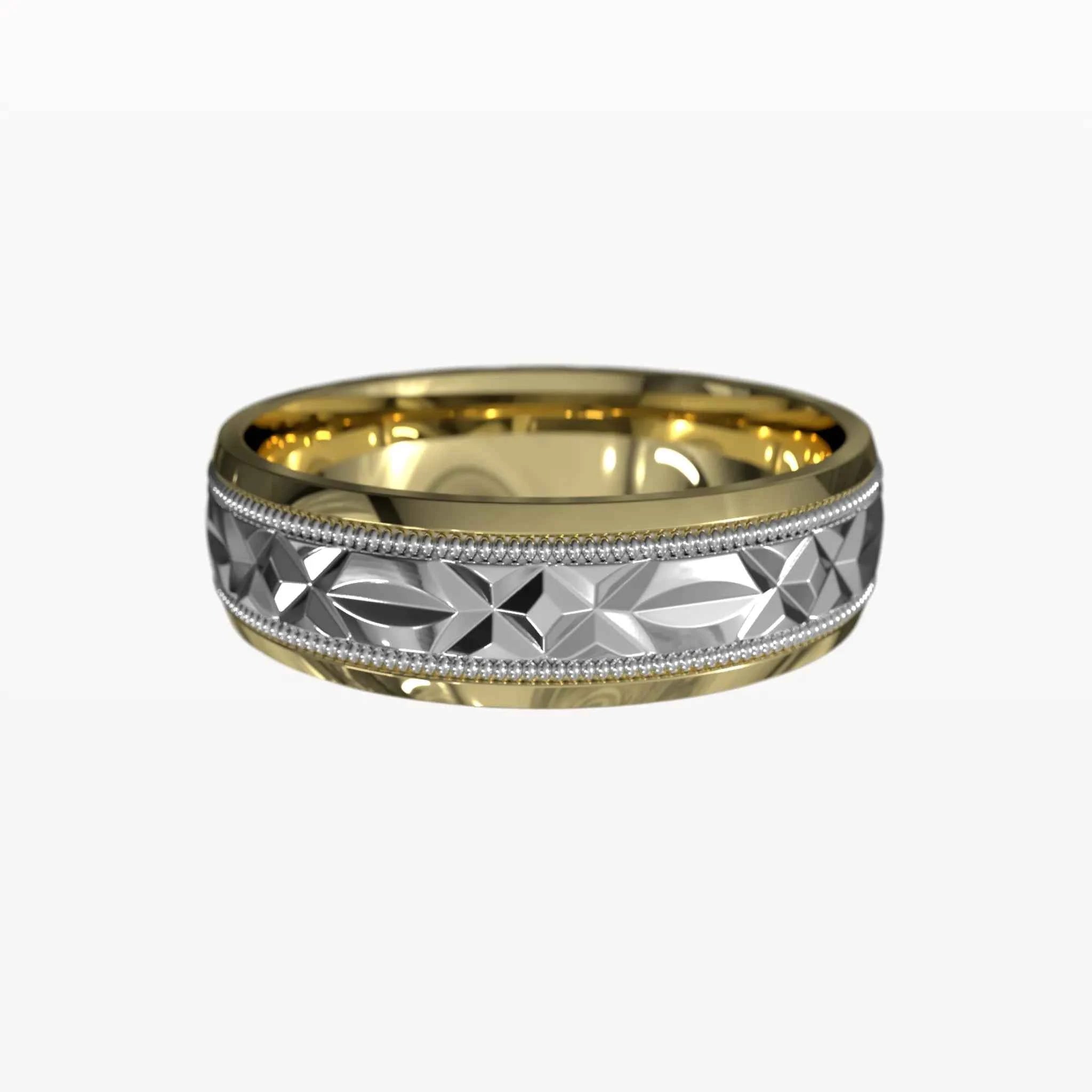 Dual Channel Milgrain Facet Band