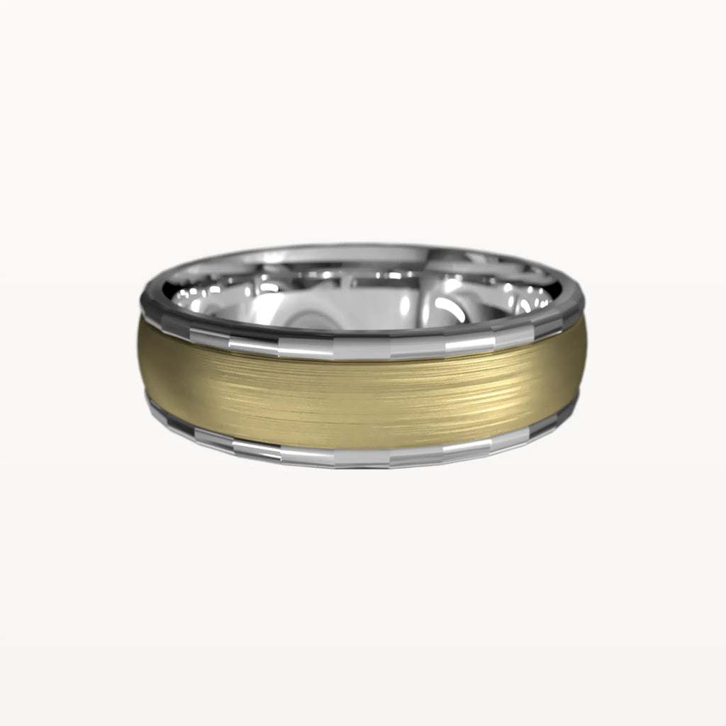 Facet Polished Edge Centre-Brushed Band - Eden & Co