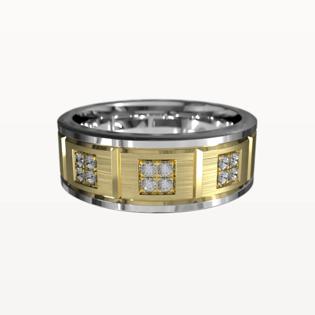 Geometric Square-Set Diamond Band