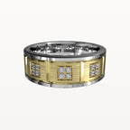 Geometric Square-Set Diamond Band