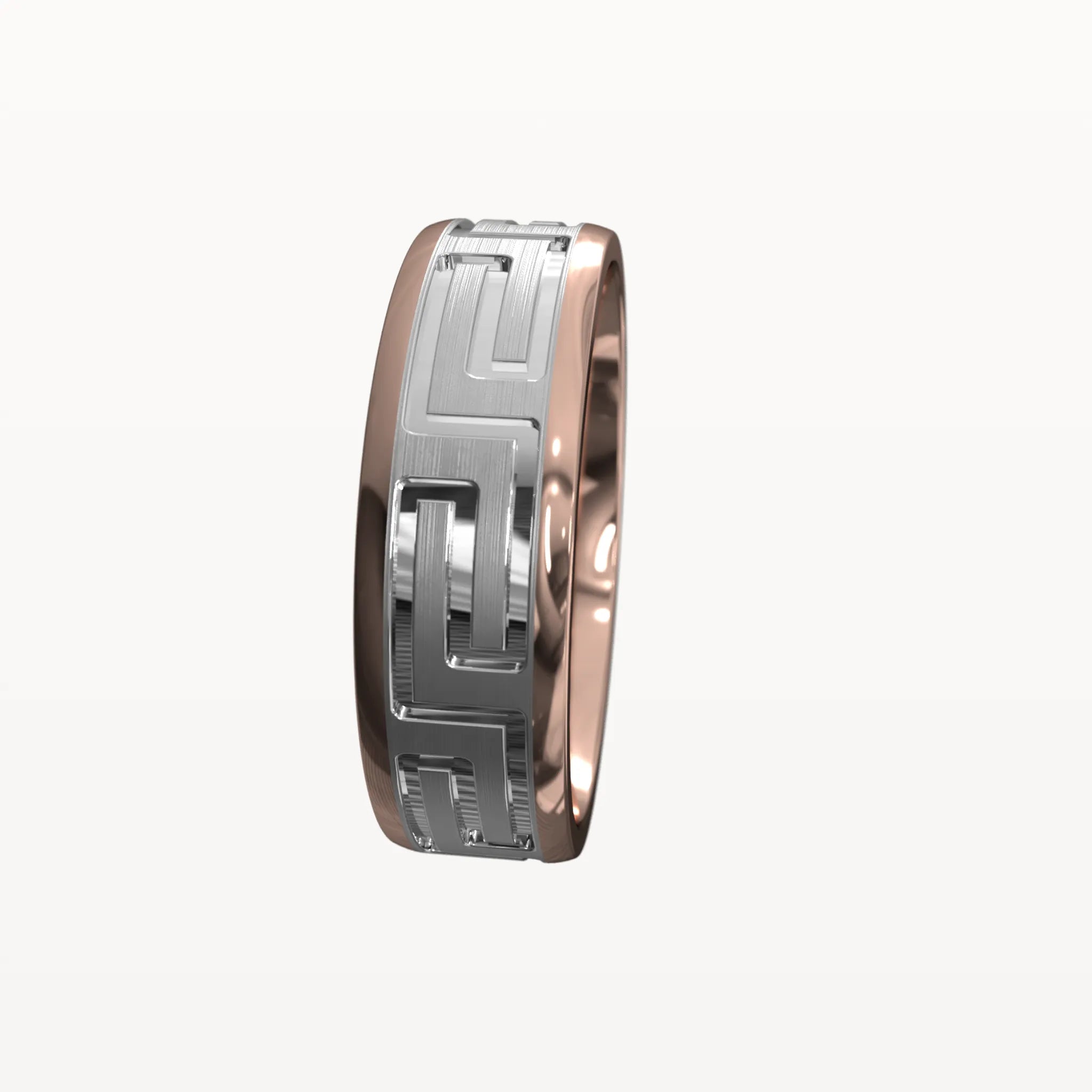 Brushed Greek Key Pattern Band