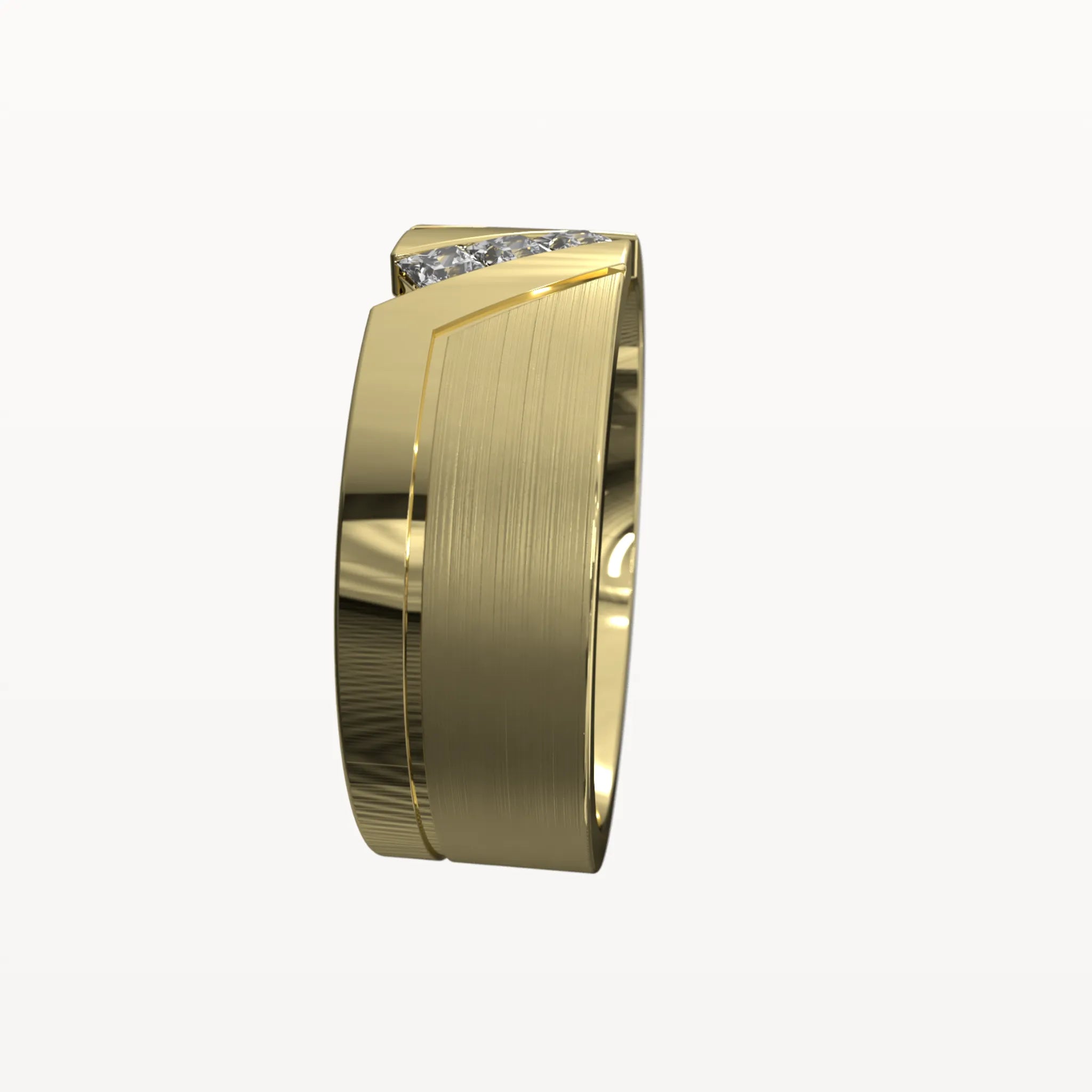 Diagonal Diamond Chanel Ring