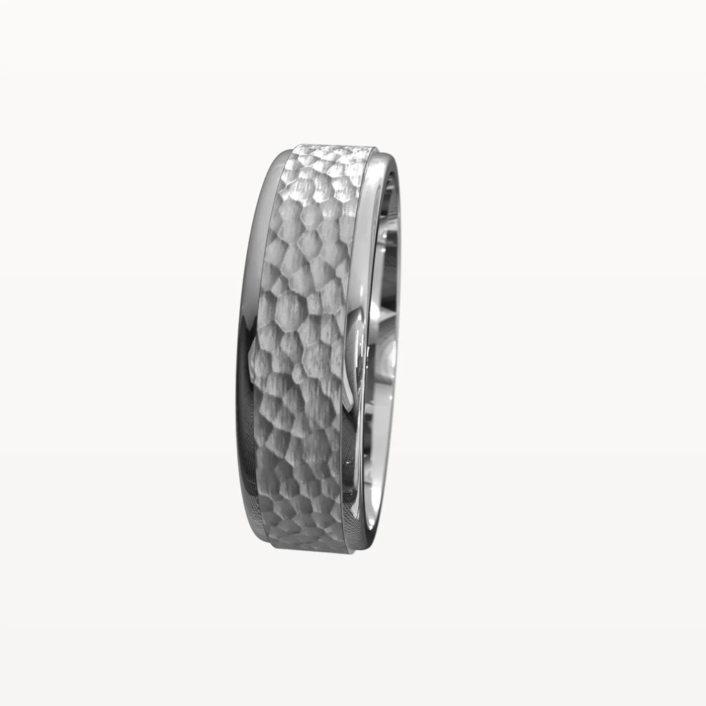Matte Hammered Polished Edge Band - Eden & Co