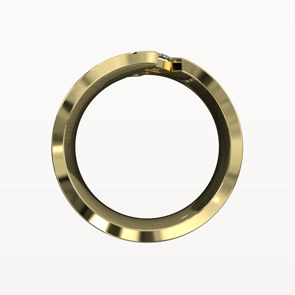 Diagonal Diamond Chanel Ring