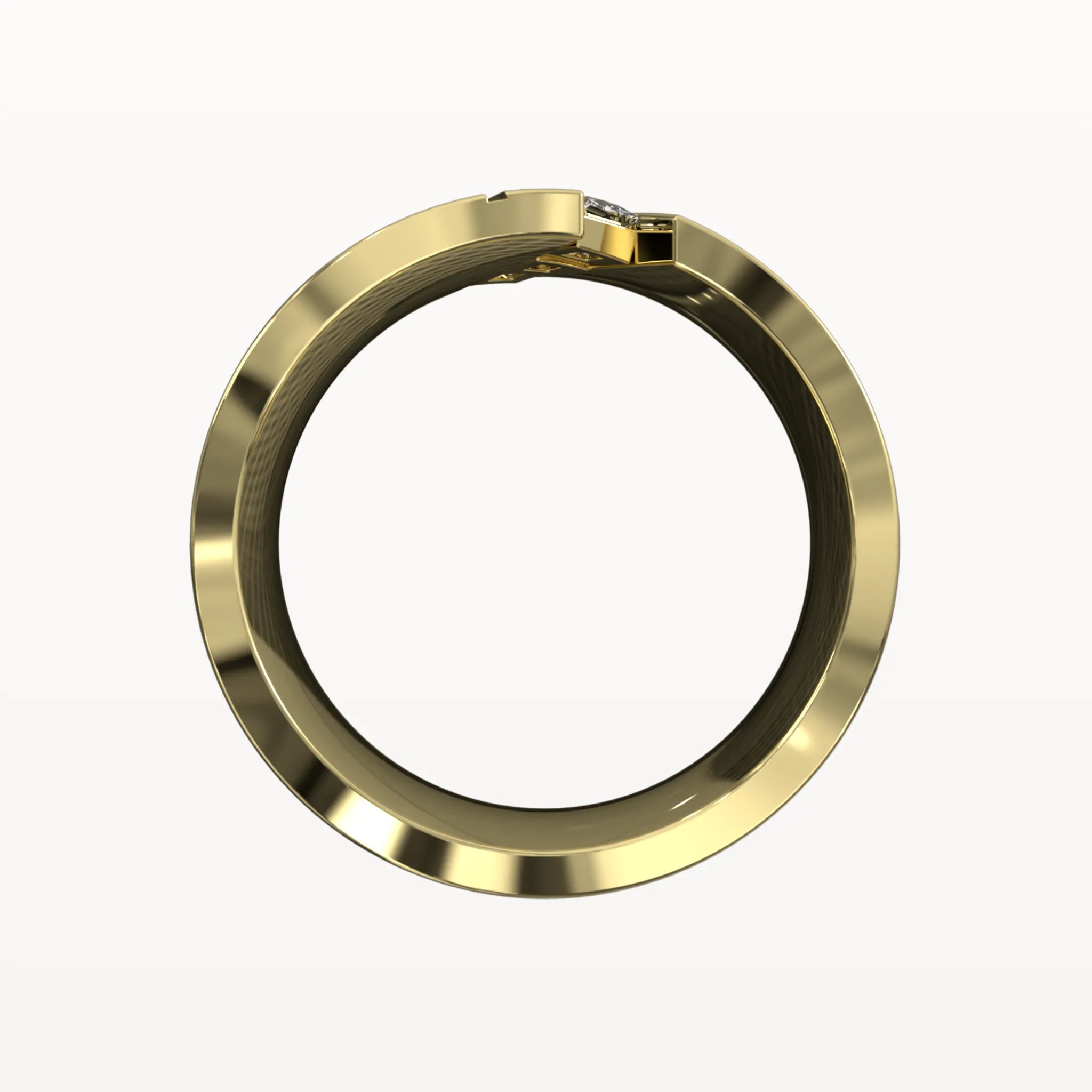 Diagonal Diamond Chanel Ring