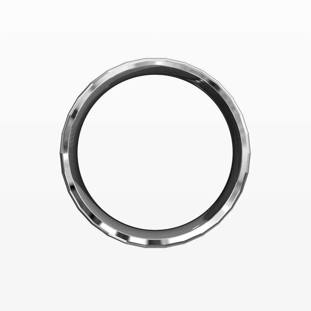 Facet Polished Edge Centre-Brushed Band - Eden & Co