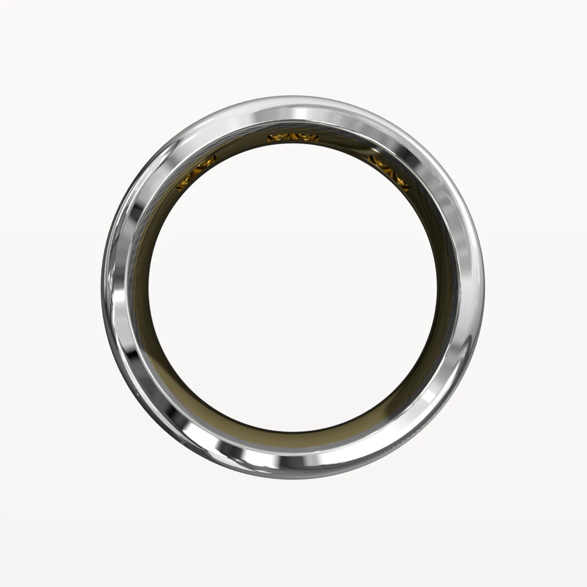 Half Round Princess Cut Trio Diamond Band