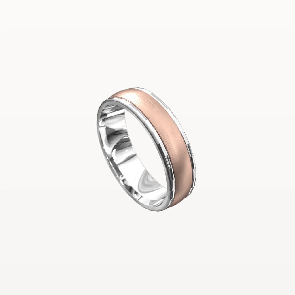 Facet Polished Edge Centre-Brushed Band - Eden & Co
