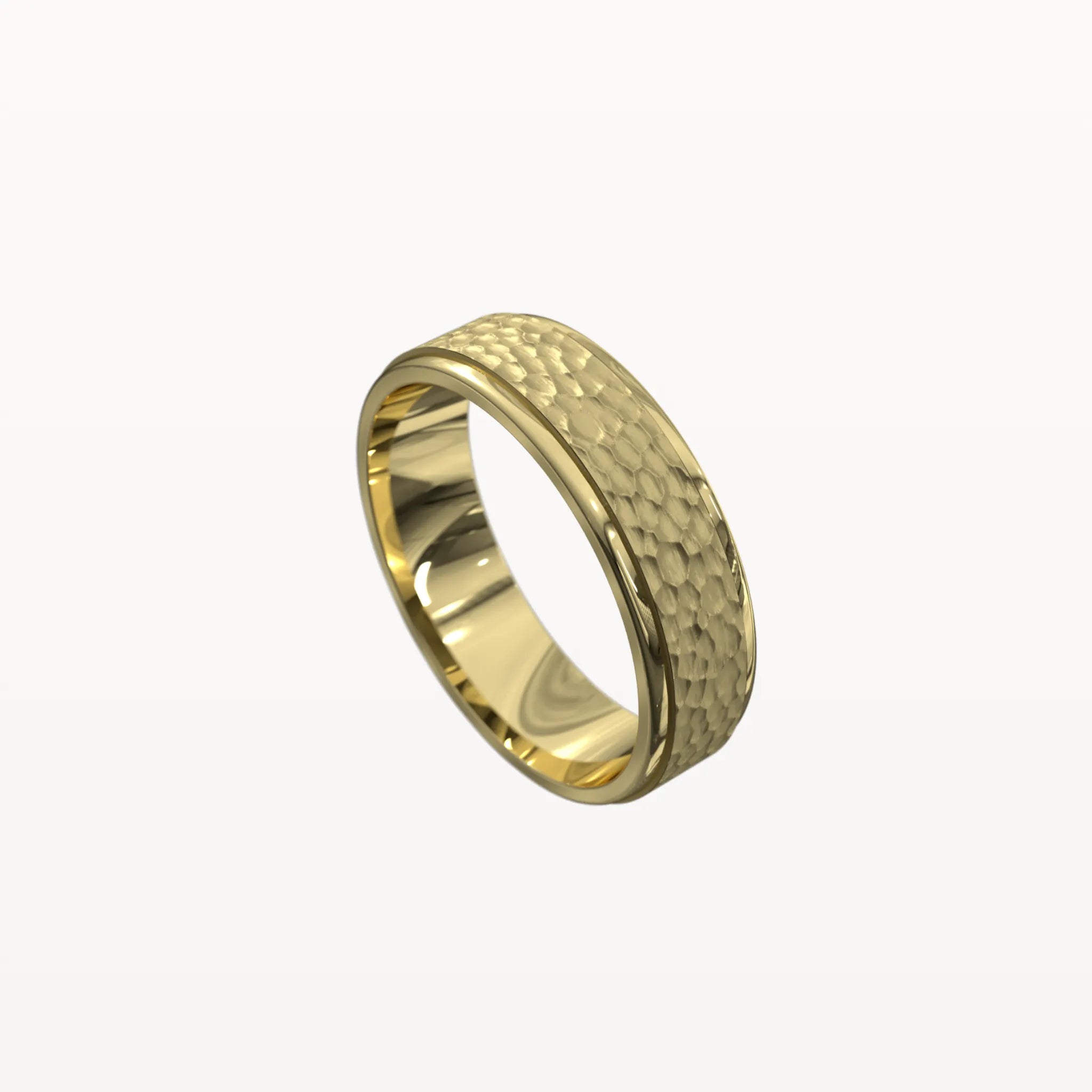 Matte Hammered Polished Edge Band