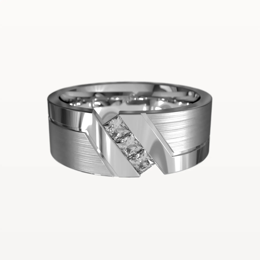 Diagonal Diamond Chanel Ring
