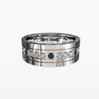 Polished Edge Contrast Diamond Band - Eden & Co