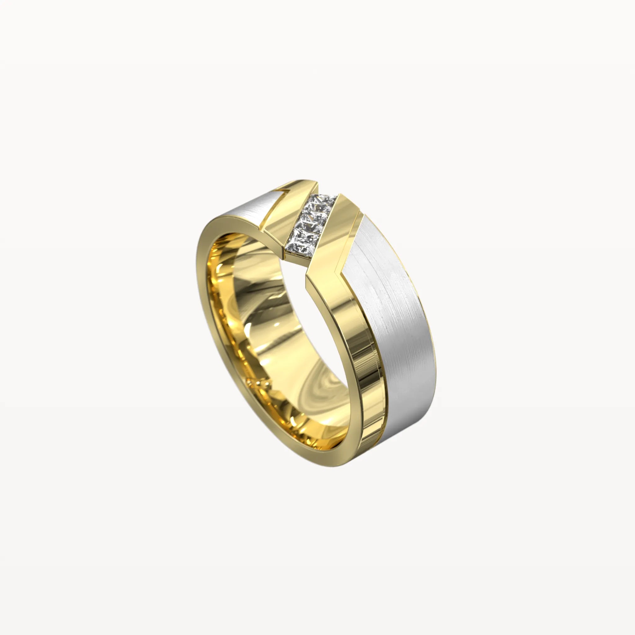 Diagonal Diamond Chanel Ring