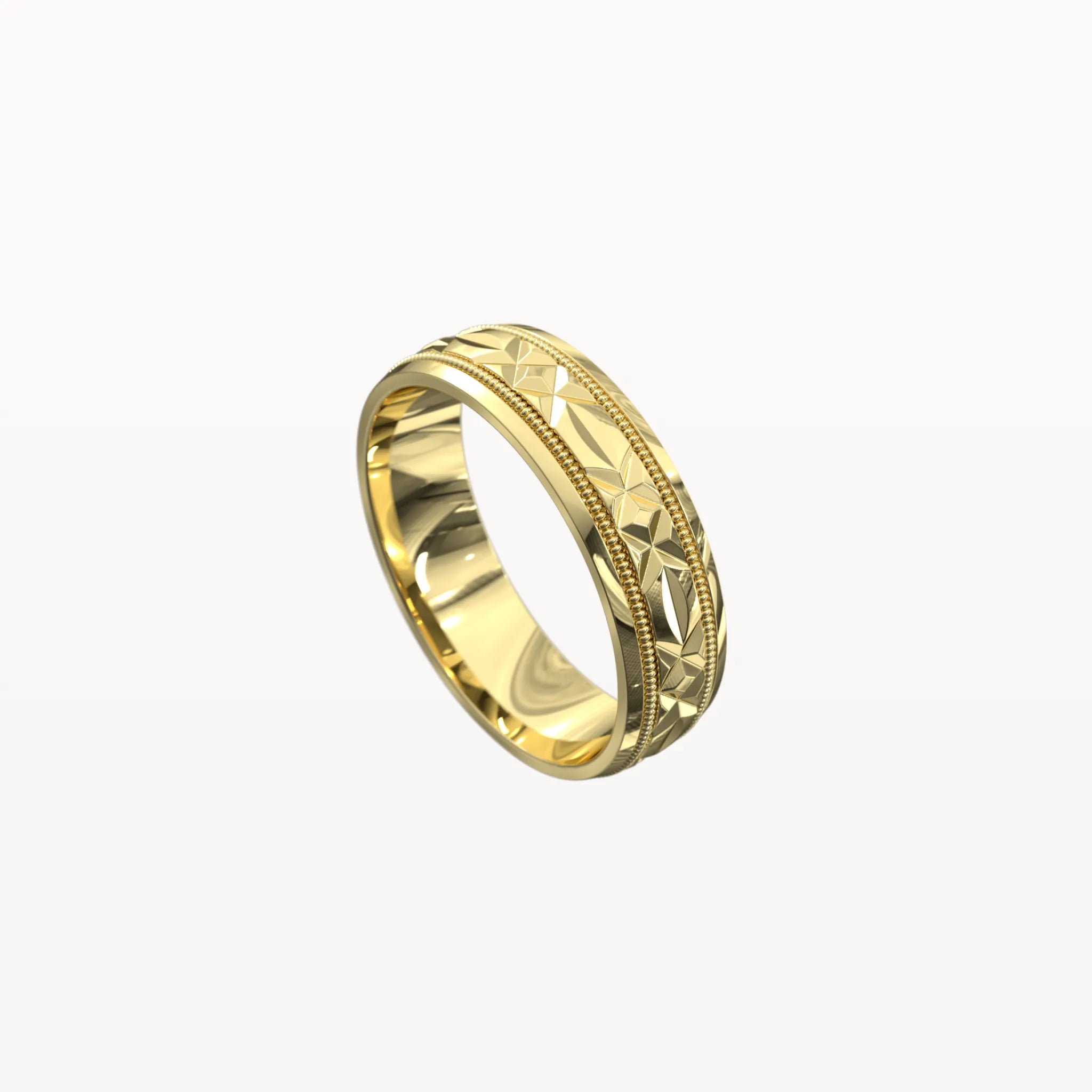 Dual Channel Milgrain Facet Band