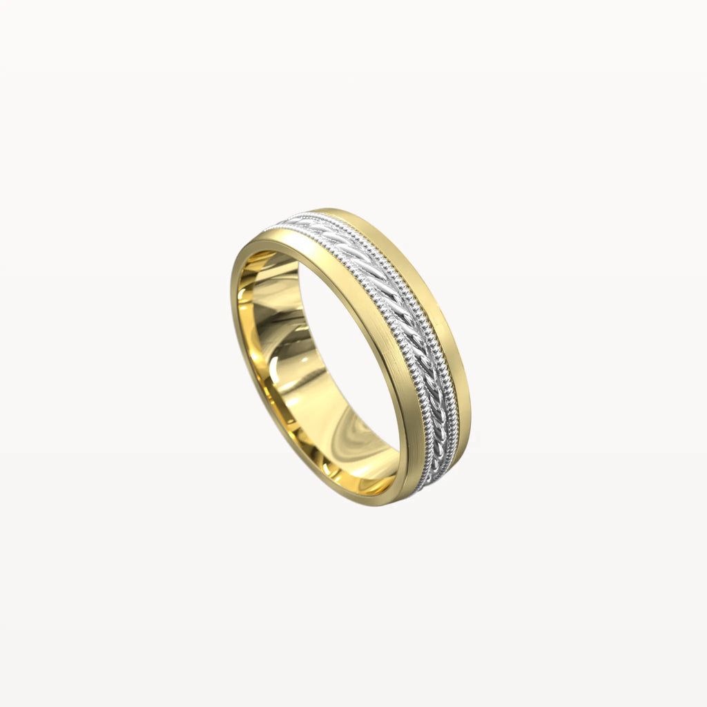Dual Channel Milgrain Rope Patterned Band