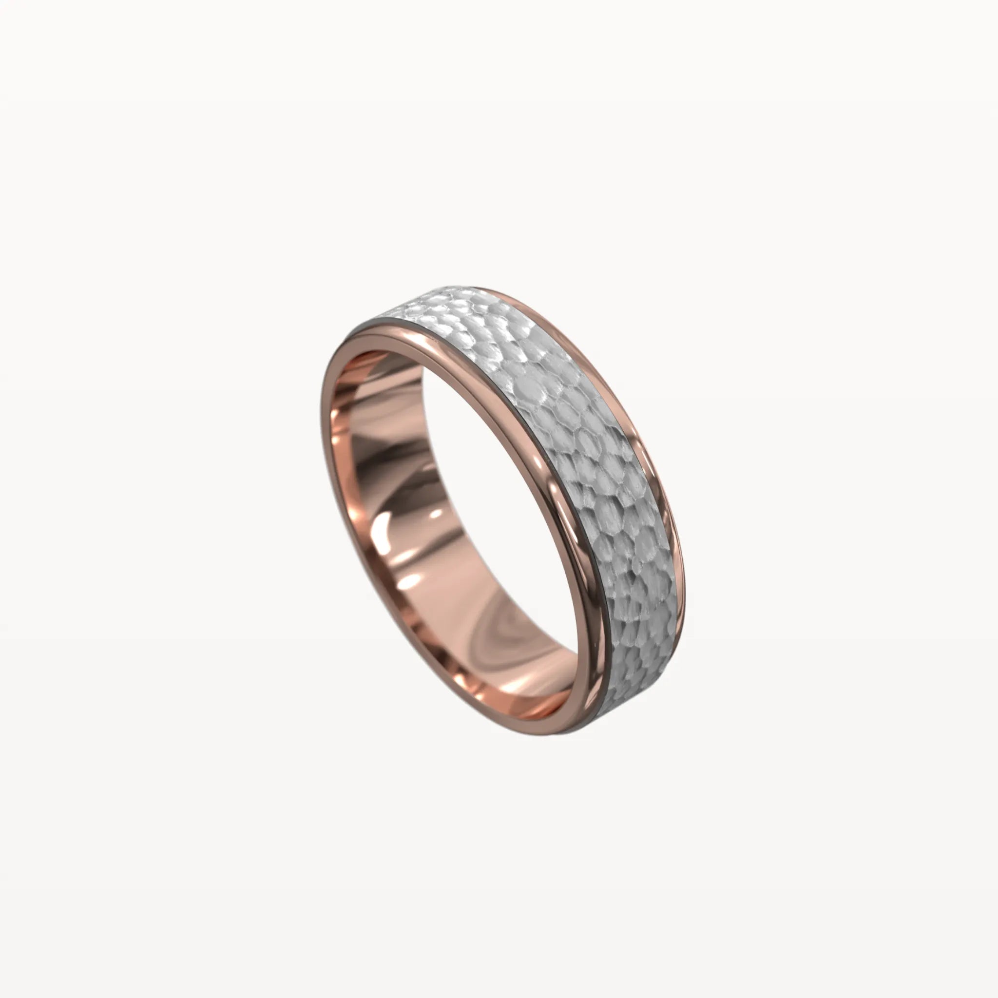 Matte Hammered Polished Edge Band