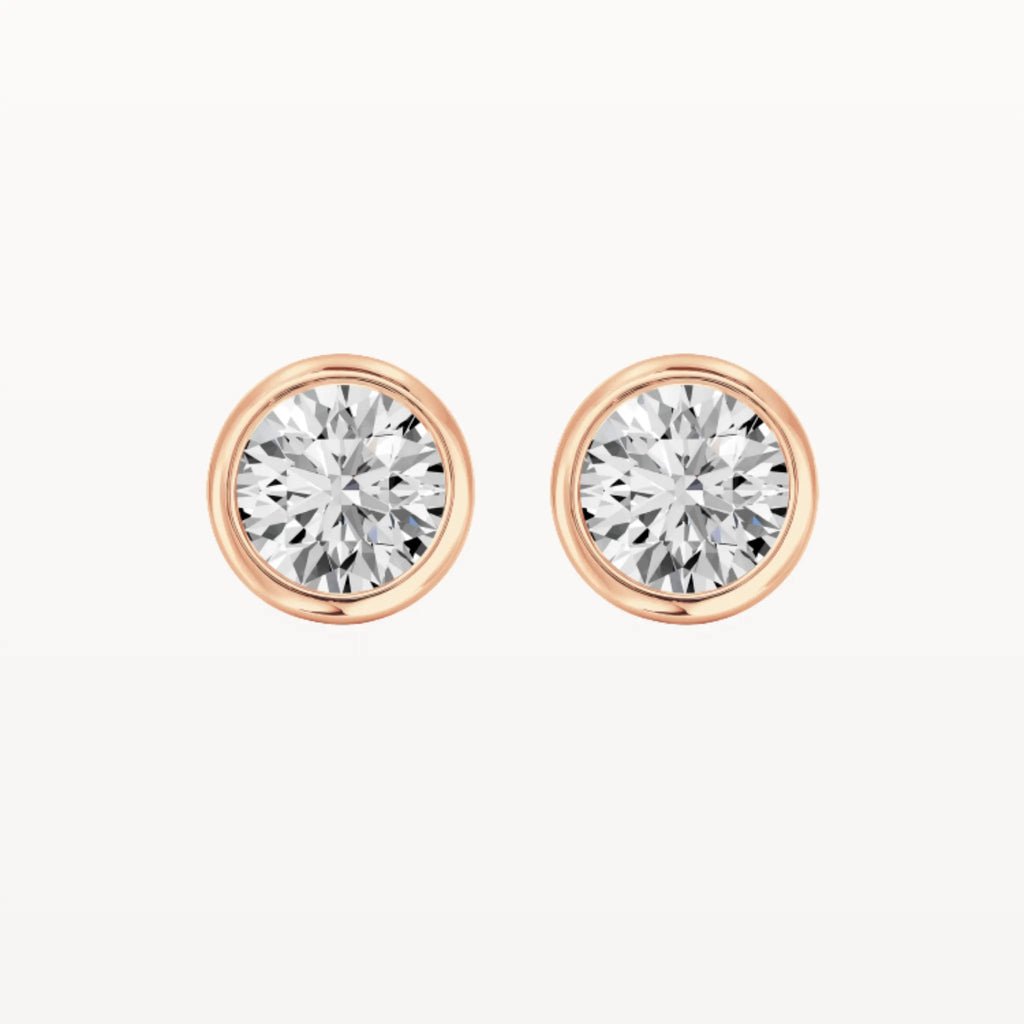 Tapered Bezel Studs - Natural Diamond - Eden & Co