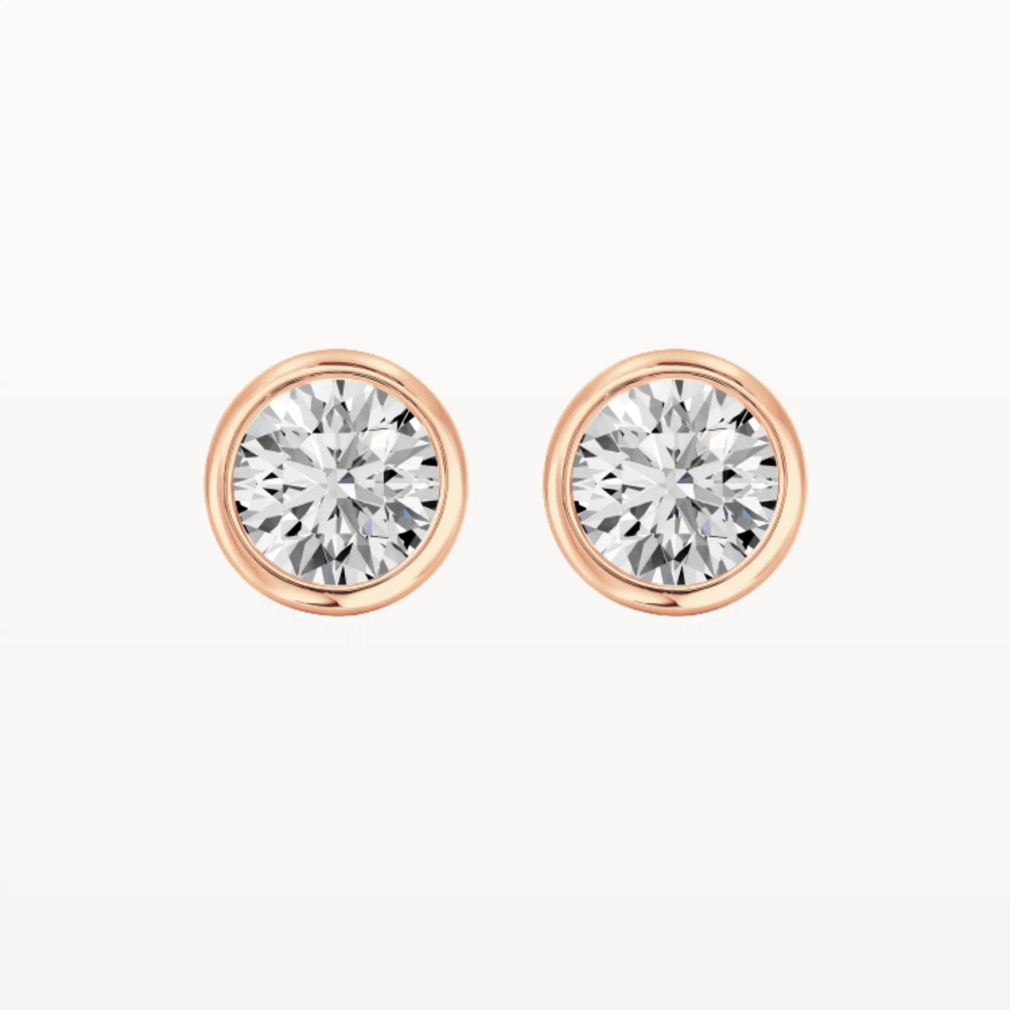 Tapered Bezel Studs - Natural Diamond