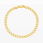 Italian Diamond Cut Flat Curb Chain Bracelet