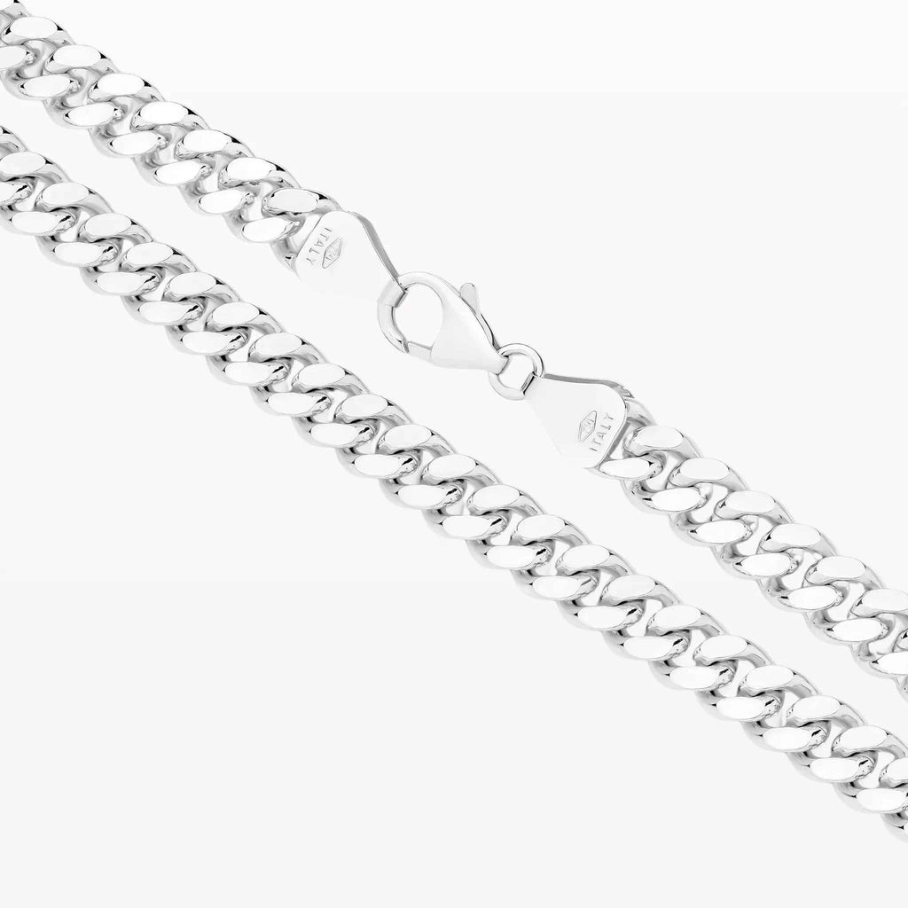 White Gold Diamond Cut Curb Chain