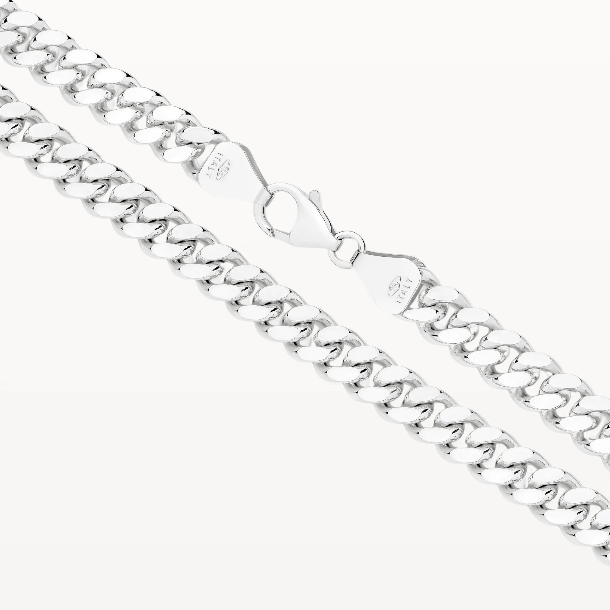 White Gold Diamond Cut Curb Chain