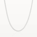 White Gold Diamond Cut Flat Curb - Eden & Co