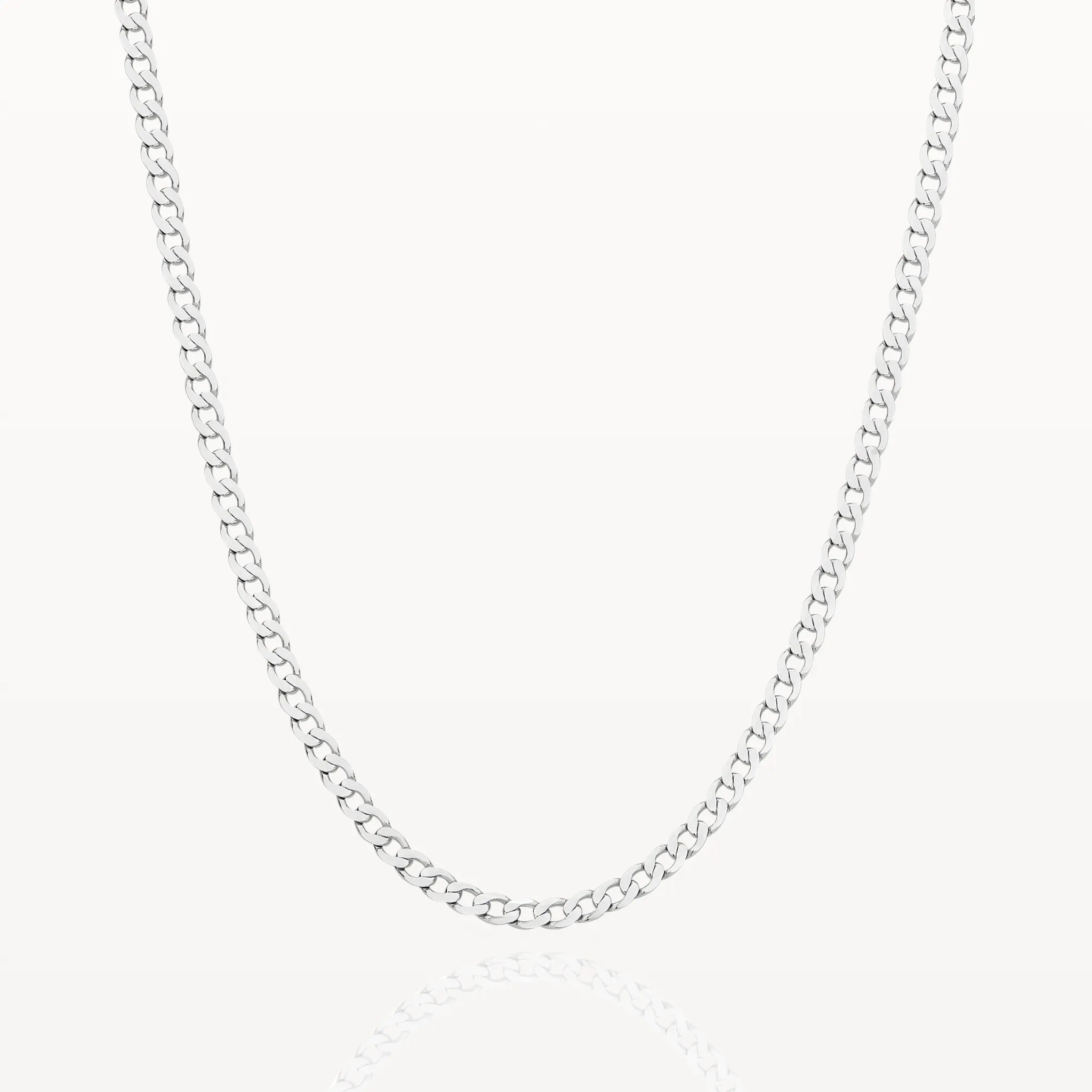 White Gold Diamond Cut Flat Curb