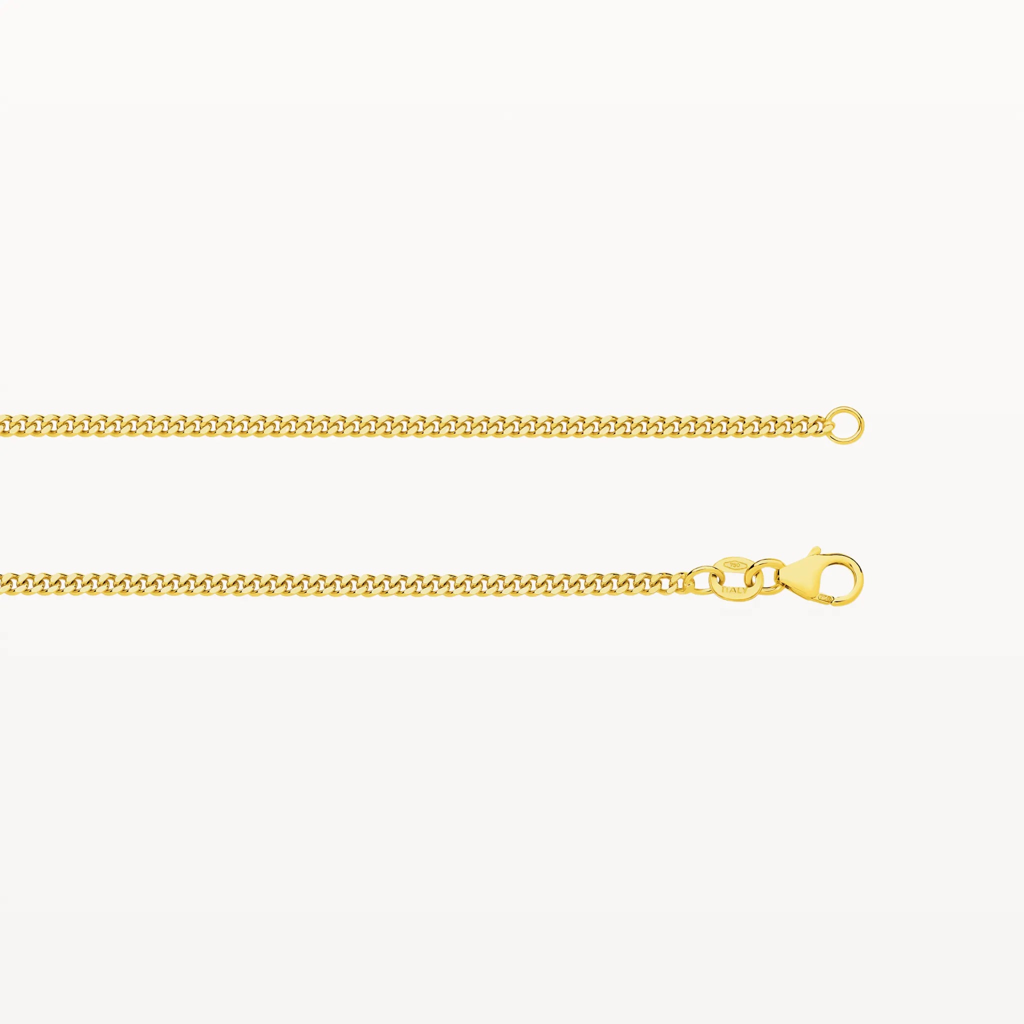 Yellow Gold Diamond Cut Curb Chain