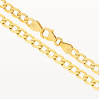 Yellow Gold Diamond Cut Flat Curb
