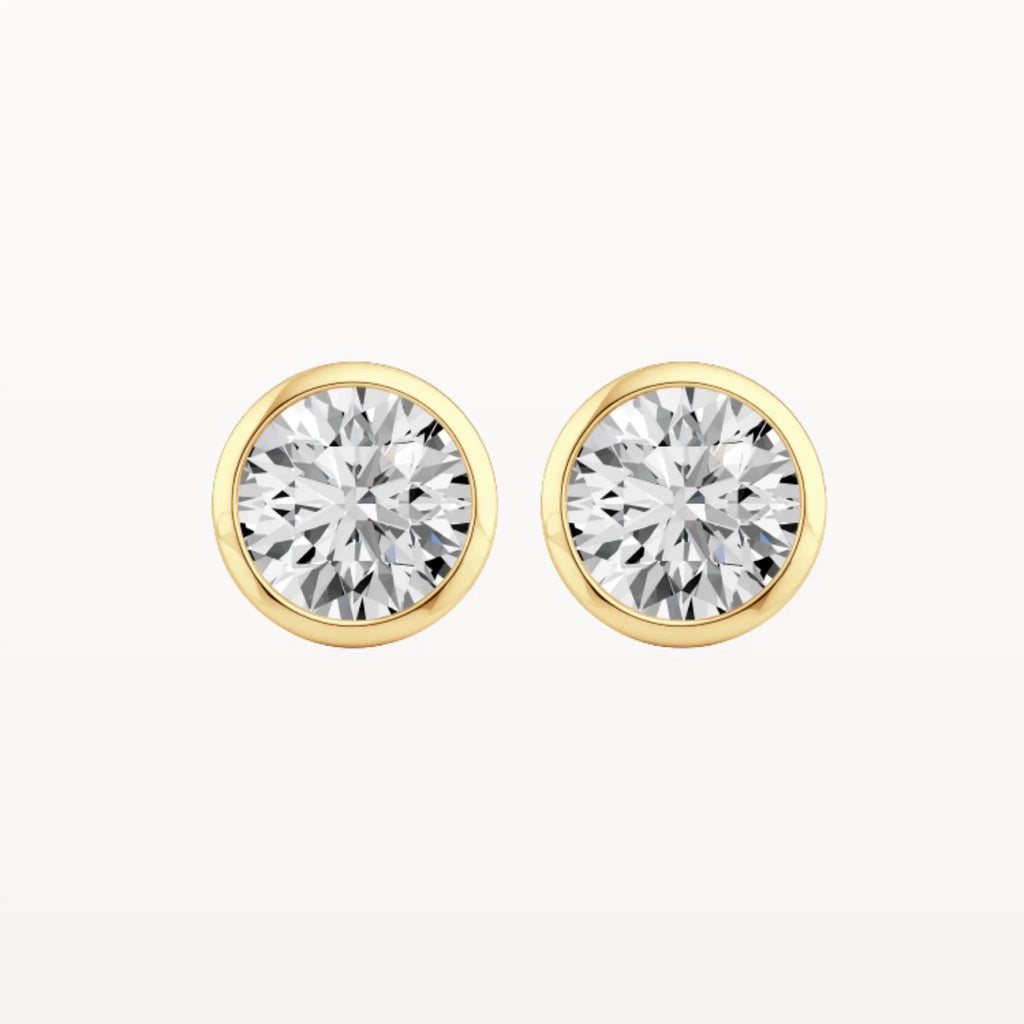Bezel Diamond Studs - Lab Diamond