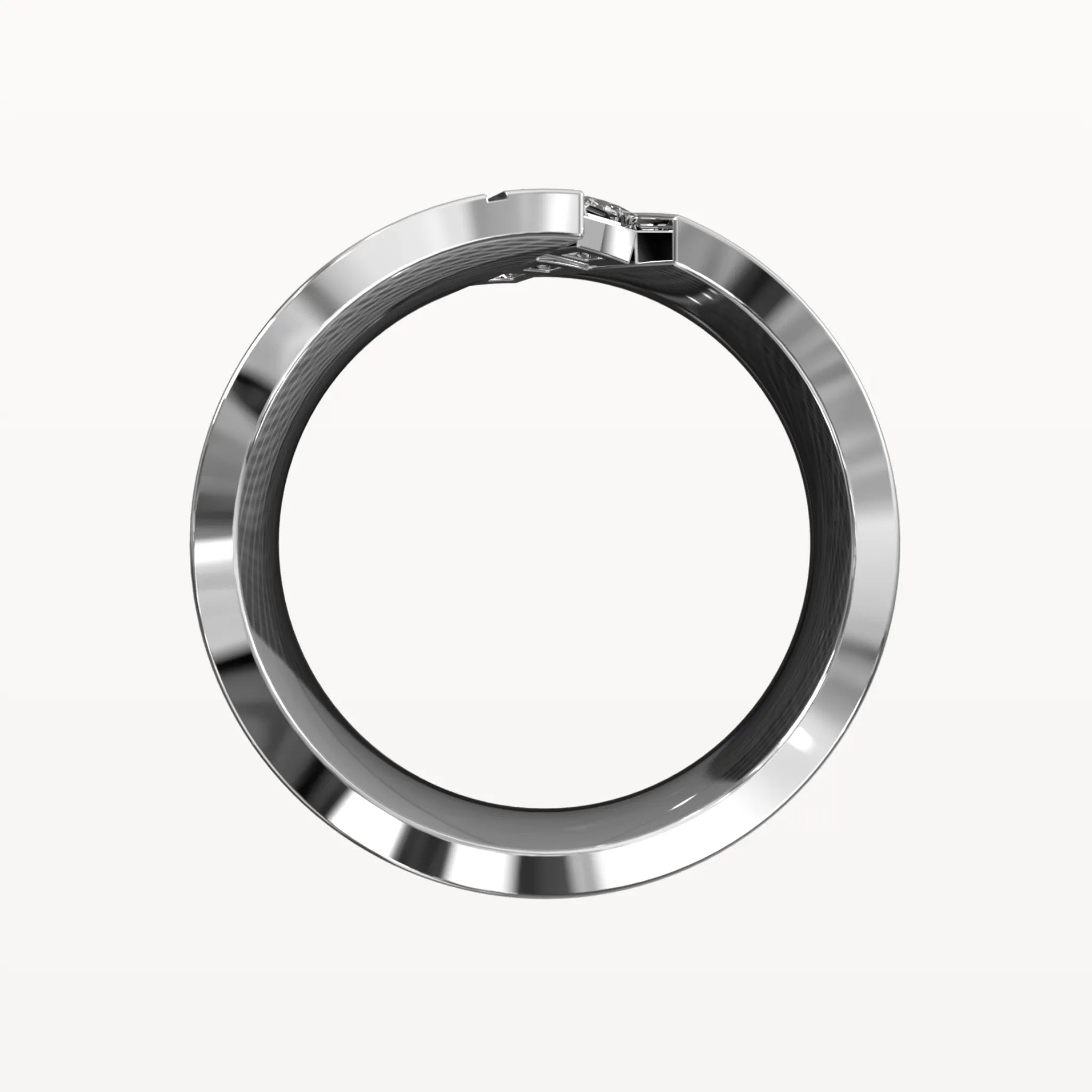 Diagonal Diamond Chanel Ring