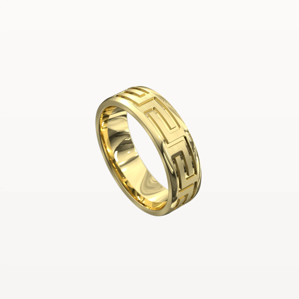 Brushed Greek Key Pattern Band